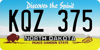 ND license plate KQZ375