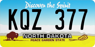 ND license plate KQZ377
