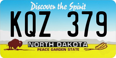 ND license plate KQZ379
