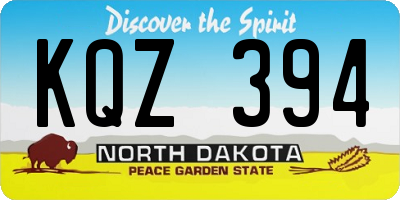 ND license plate KQZ394