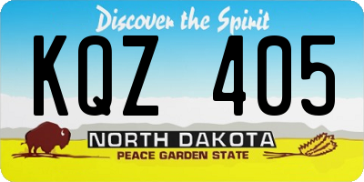 ND license plate KQZ405