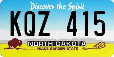 ND license plate KQZ415