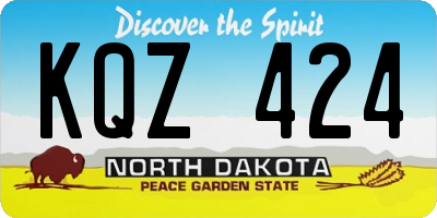ND license plate KQZ424