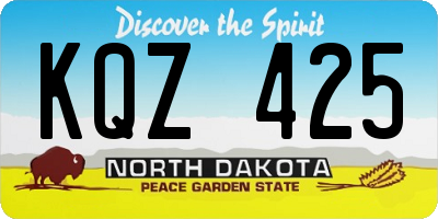 ND license plate KQZ425