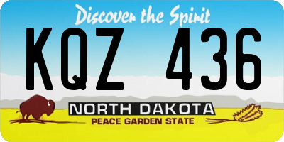 ND license plate KQZ436
