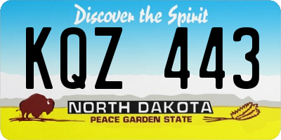 ND license plate KQZ443