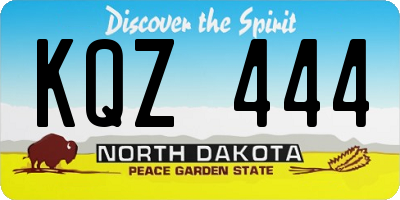 ND license plate KQZ444