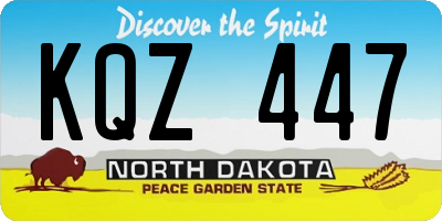 ND license plate KQZ447