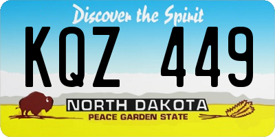 ND license plate KQZ449