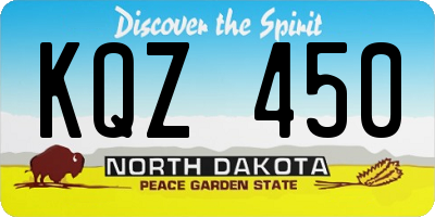 ND license plate KQZ450