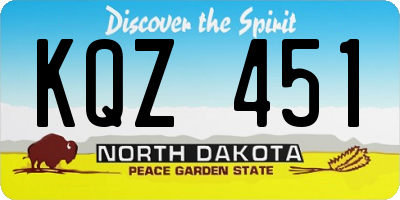ND license plate KQZ451