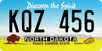 ND license plate KQZ456