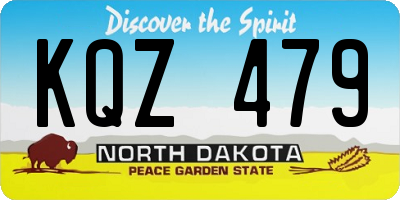 ND license plate KQZ479