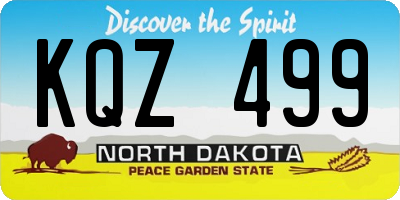 ND license plate KQZ499