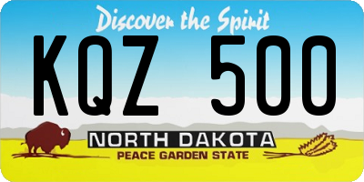 ND license plate KQZ500