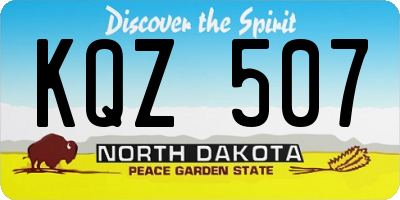 ND license plate KQZ507