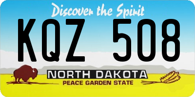 ND license plate KQZ508