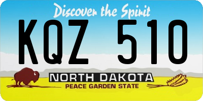ND license plate KQZ510