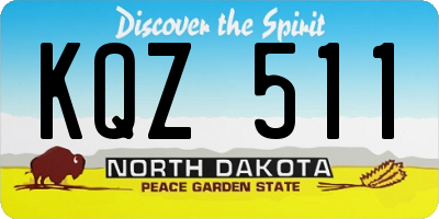 ND license plate KQZ511
