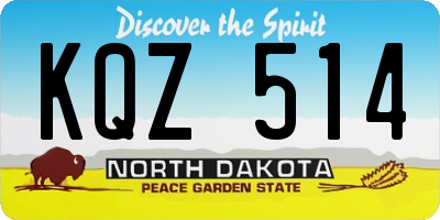 ND license plate KQZ514