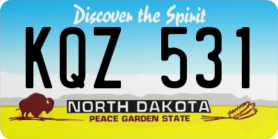 ND license plate KQZ531
