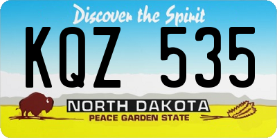 ND license plate KQZ535