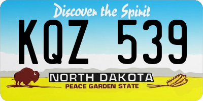 ND license plate KQZ539