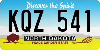 ND license plate KQZ541