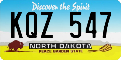 ND license plate KQZ547