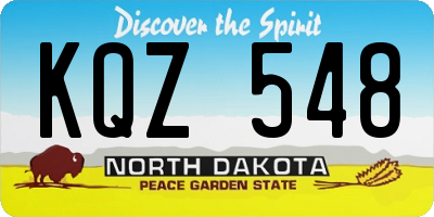 ND license plate KQZ548