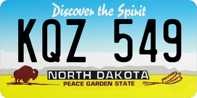 ND license plate KQZ549