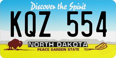 ND license plate KQZ554