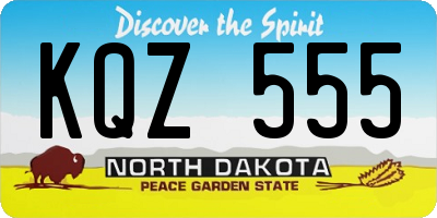 ND license plate KQZ555