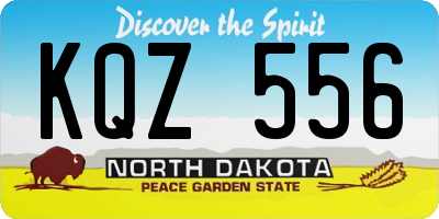 ND license plate KQZ556