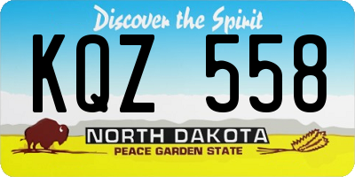 ND license plate KQZ558