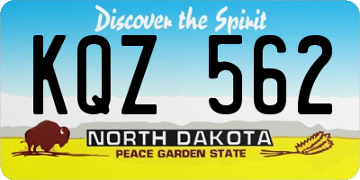 ND license plate KQZ562