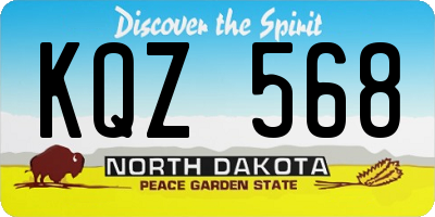 ND license plate KQZ568