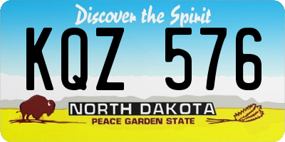 ND license plate KQZ576