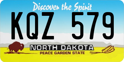 ND license plate KQZ579