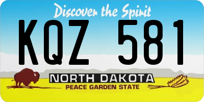 ND license plate KQZ581
