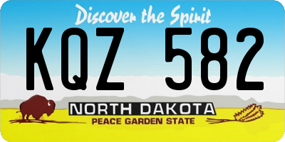 ND license plate KQZ582