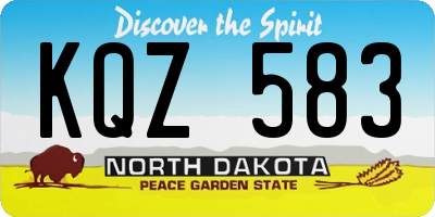 ND license plate KQZ583