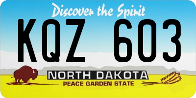 ND license plate KQZ603