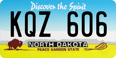 ND license plate KQZ606