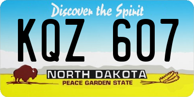 ND license plate KQZ607