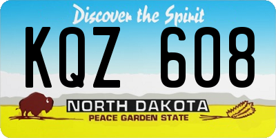 ND license plate KQZ608