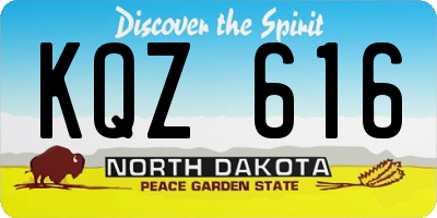 ND license plate KQZ616
