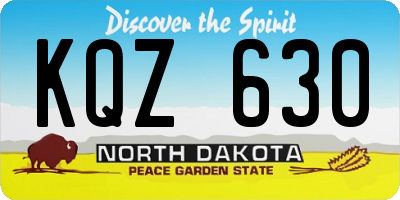 ND license plate KQZ630