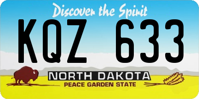 ND license plate KQZ633