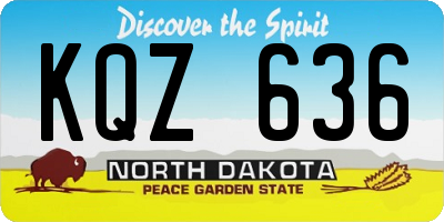 ND license plate KQZ636
